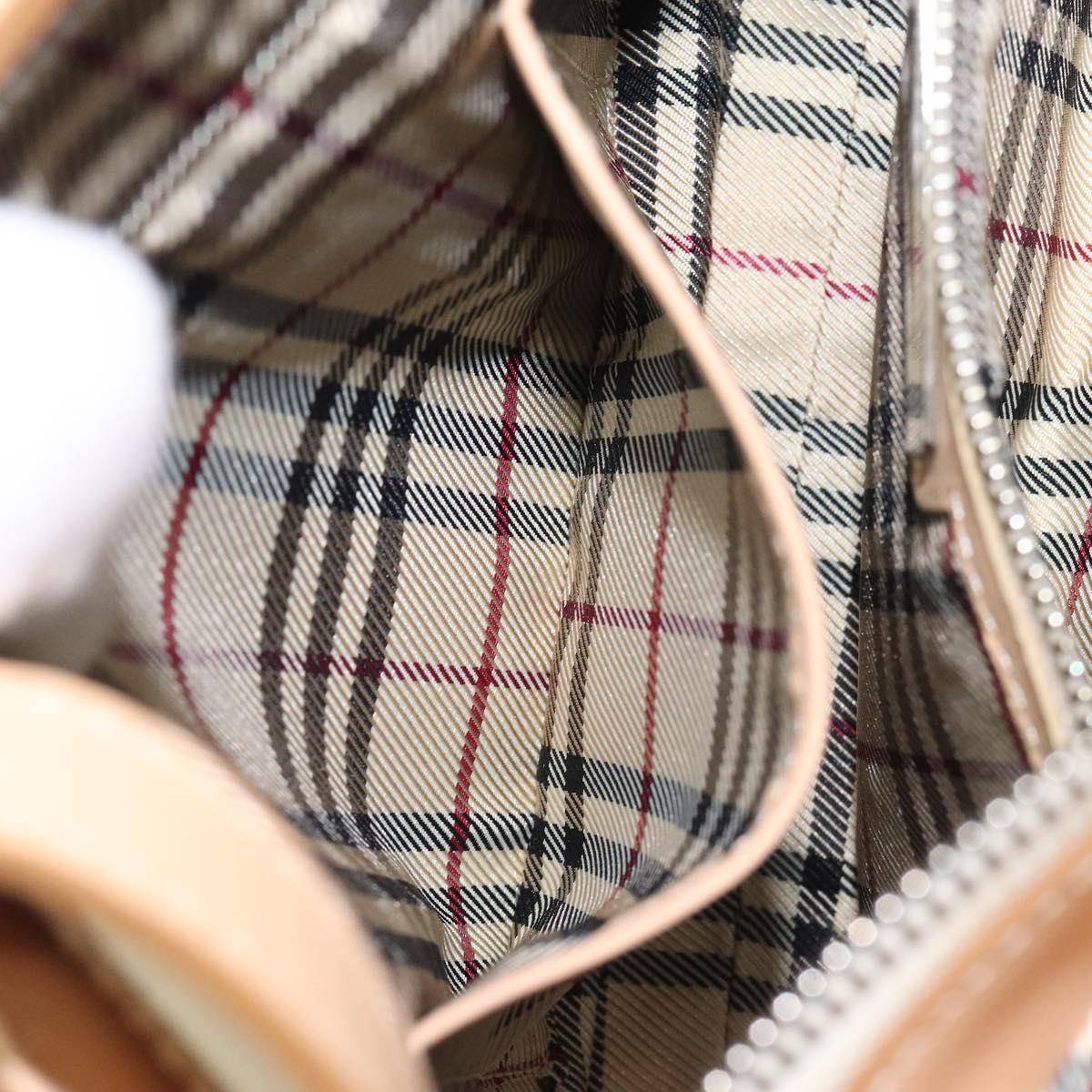 BURBERRY Shoulder Bag Canvas White Auth am8211