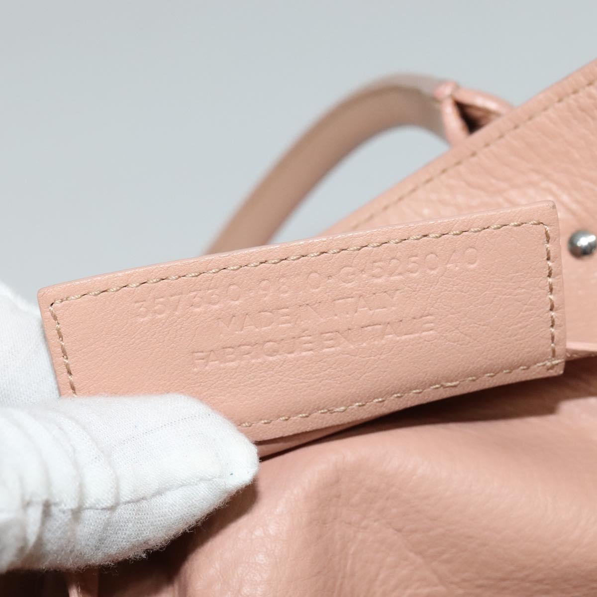 BALENCIAGA Mini Paper A4 Hand Bag Leather Pink 357330 Auth am8223V