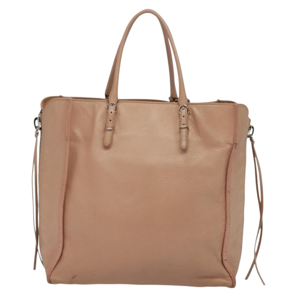BALENCIAGA Mini Paper A4 Hand Bag Leather Pink 357330 Auth am8223V