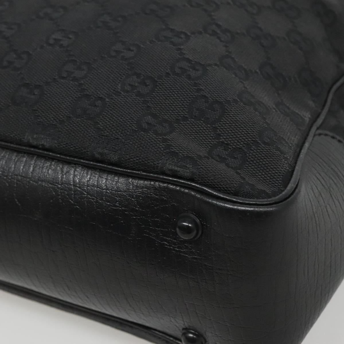 GUCCI GG Canvas Bamboo Tote Bag Black 112530 Auth am8242