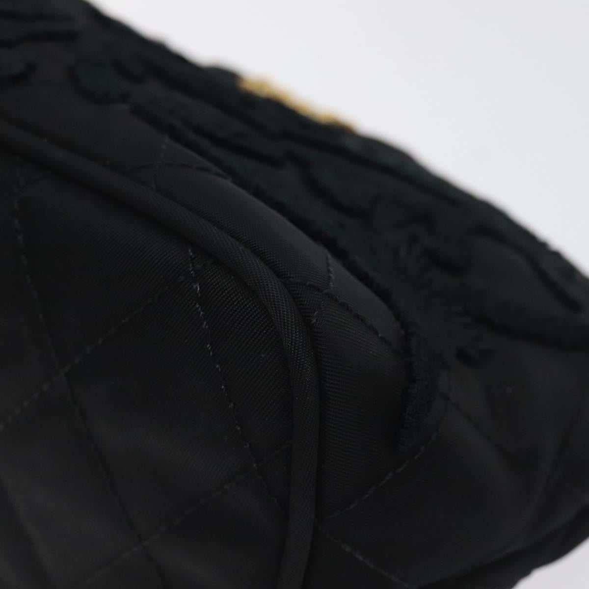 PRADA Pouch Nylon Gold Black Auth am8260