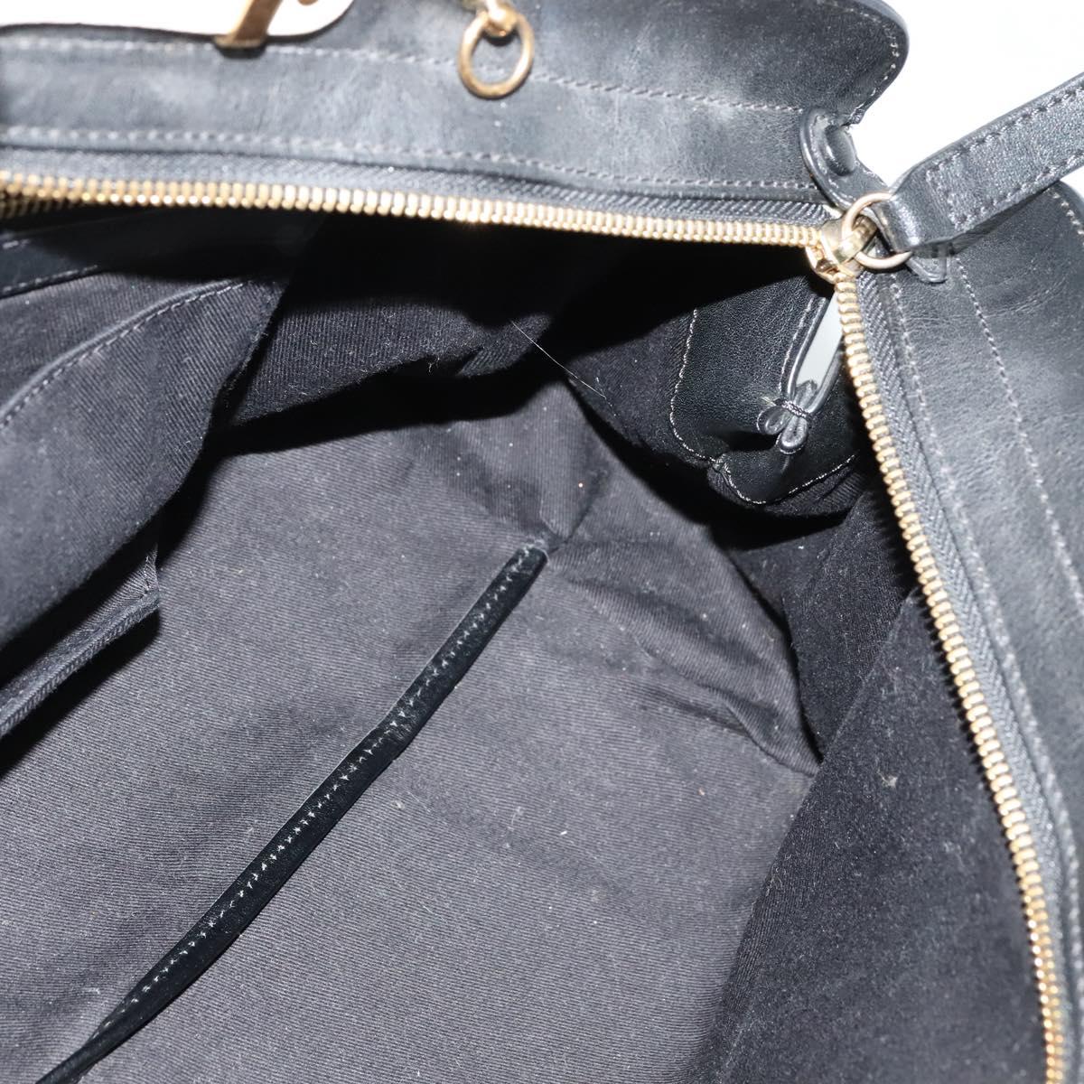 Chloe Alice Hand Bag Leather 2way White Black gold Auth am8264