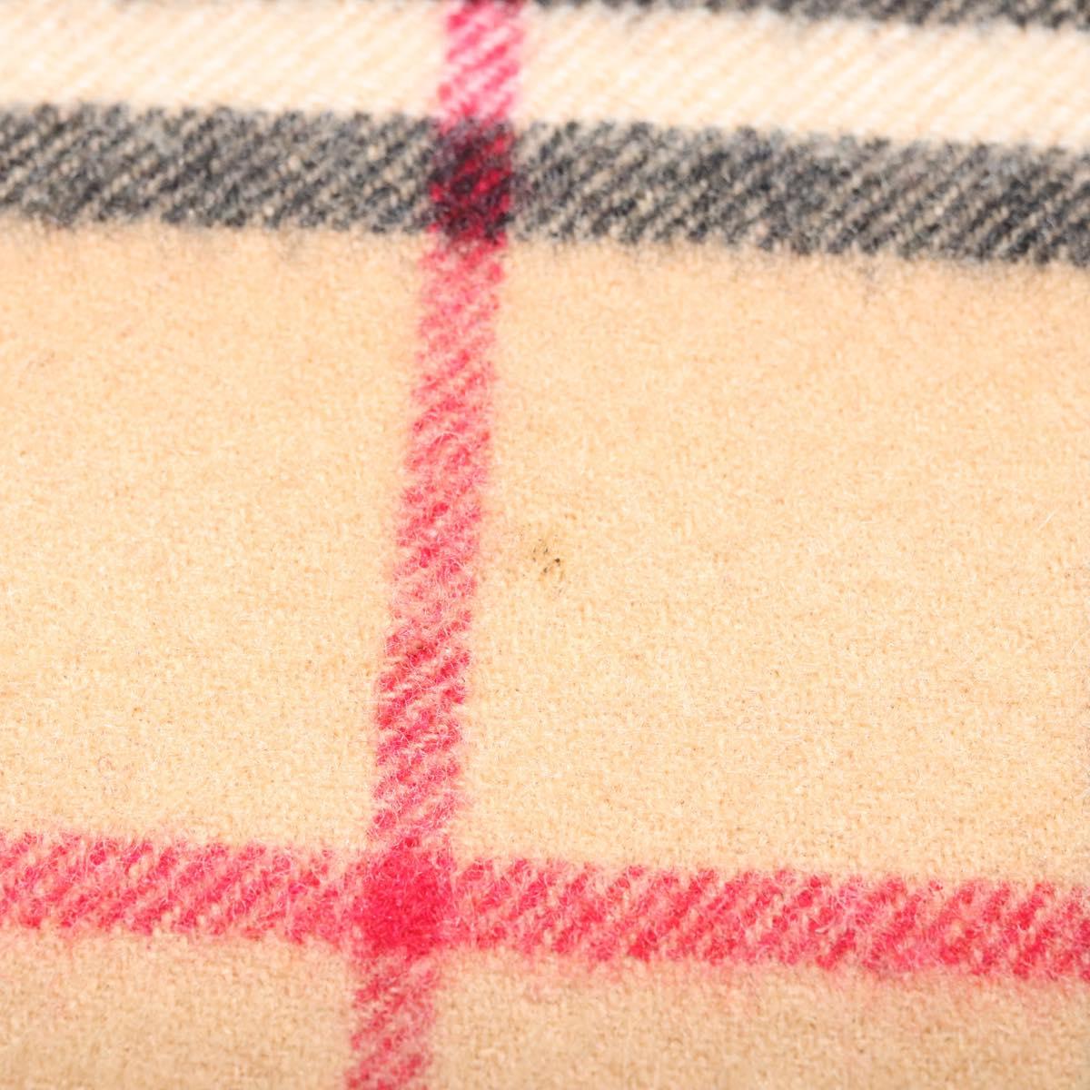 BURBERRY Nova Check Scarf Cashmere Beige Auth am8281