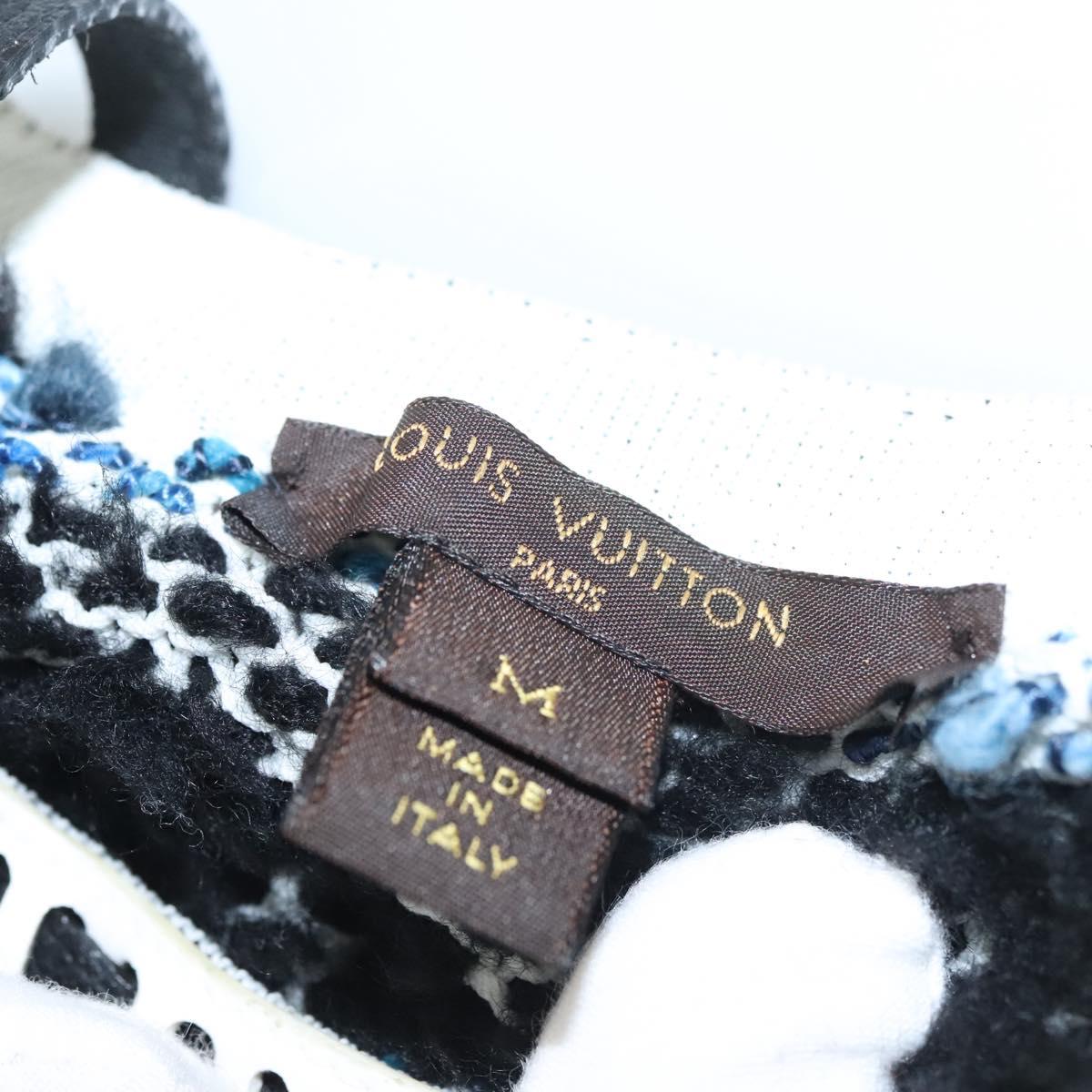 LOUIS VUITTON Long Coat Tweed M Black LV Auth am8282