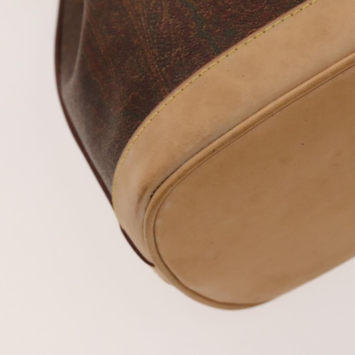 ETRO Paisley Shoulder Bag PVC Brown Gold Auth am8283