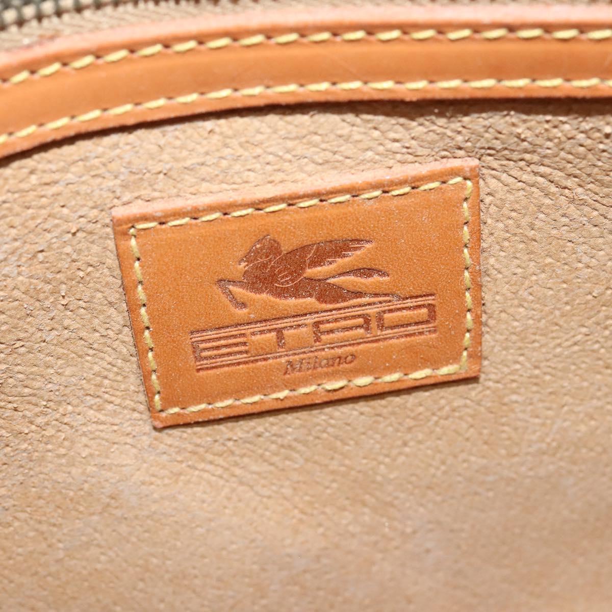 ETRO Paisley Shoulder Bag PVC Brown Gold Auth am8284