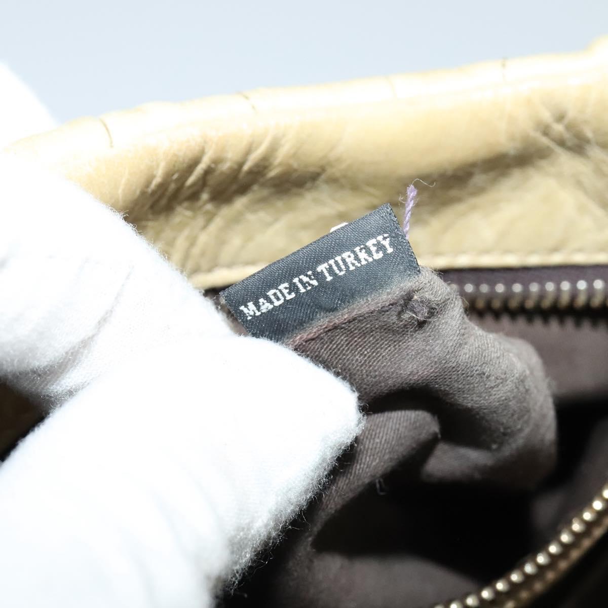 Miu Miu Matelasse Hand Bag Leather 2way Beige Gold Auth am8291