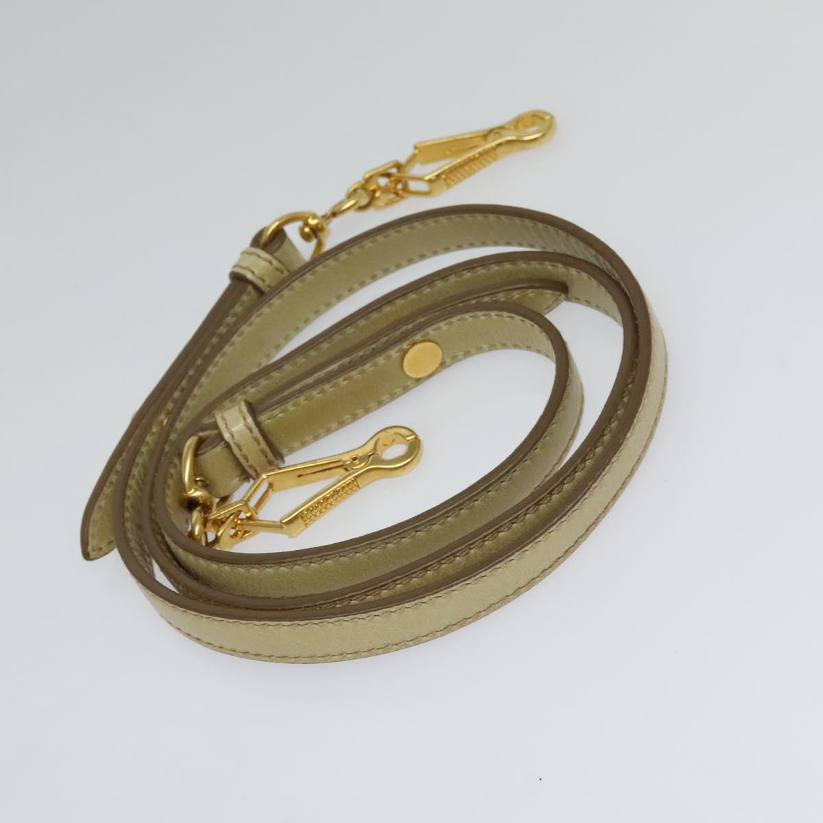 Miu Miu Matelasse Hand Bag Leather 2way Beige Gold Auth am8291