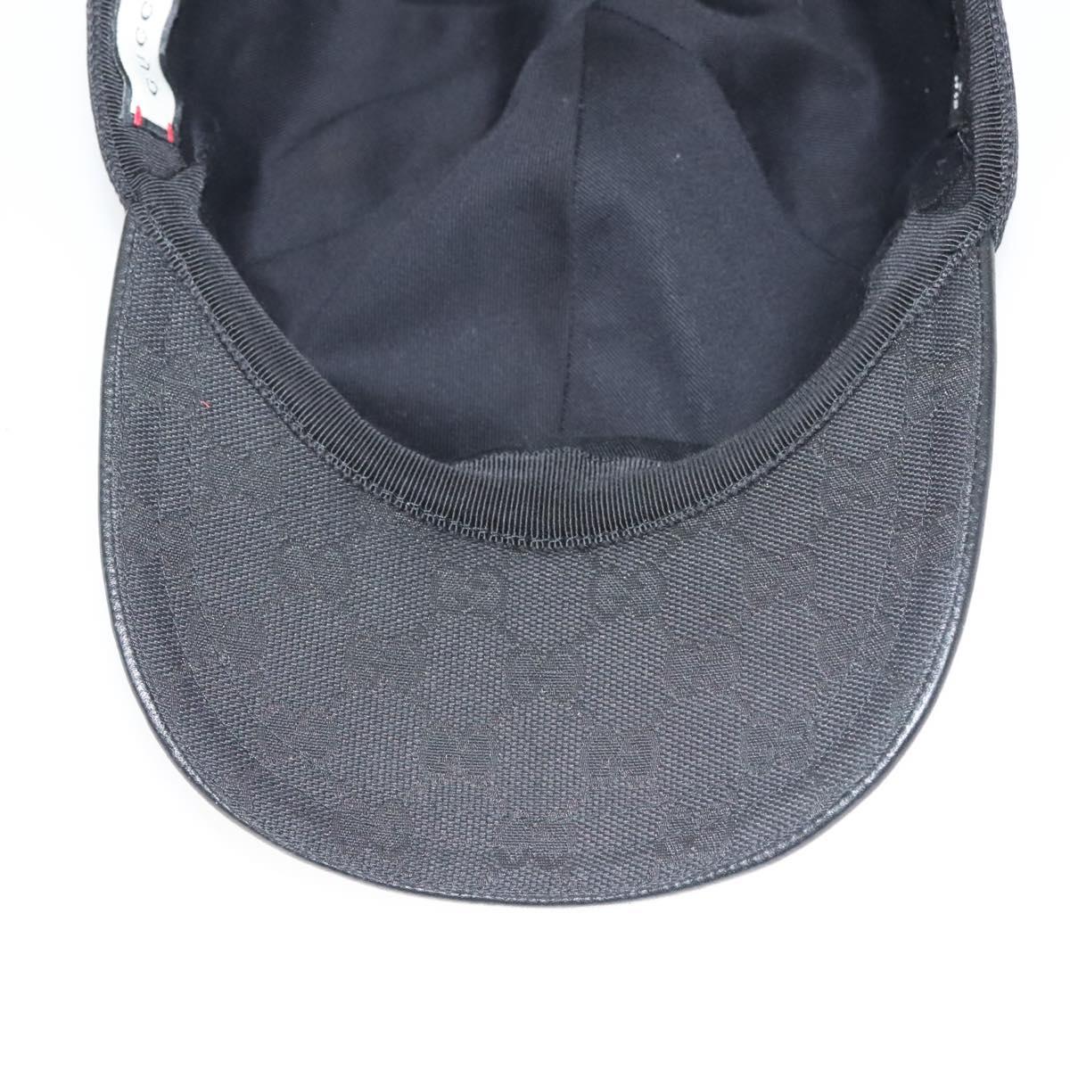 GUCCI GG Canvas Web Sherry Line Cap L Black Red Green 200035 Auth am8293