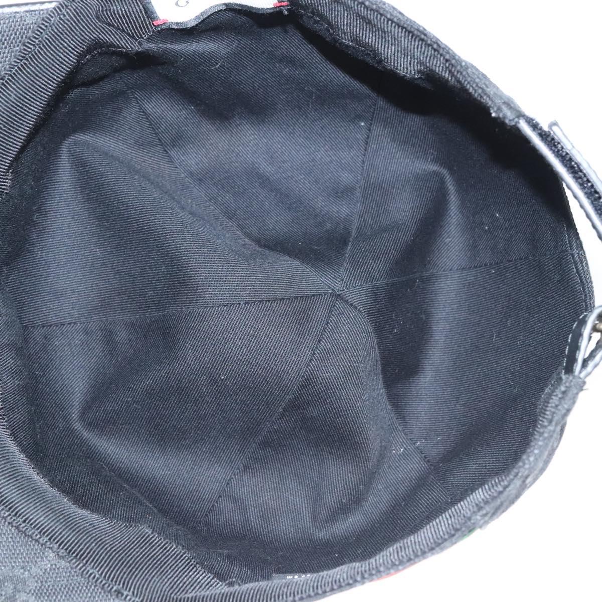 GUCCI GG Canvas Web Sherry Line Cap L Black Red Green 200035 Auth am8293