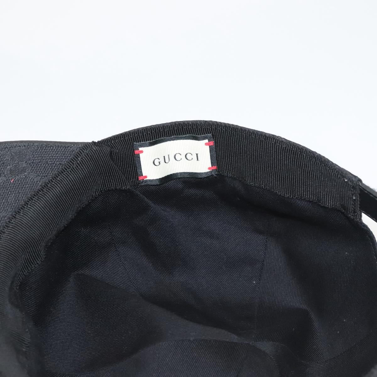 GUCCI GG Canvas Web Sherry Line Cap L Black Red Green 200035 Auth am8293