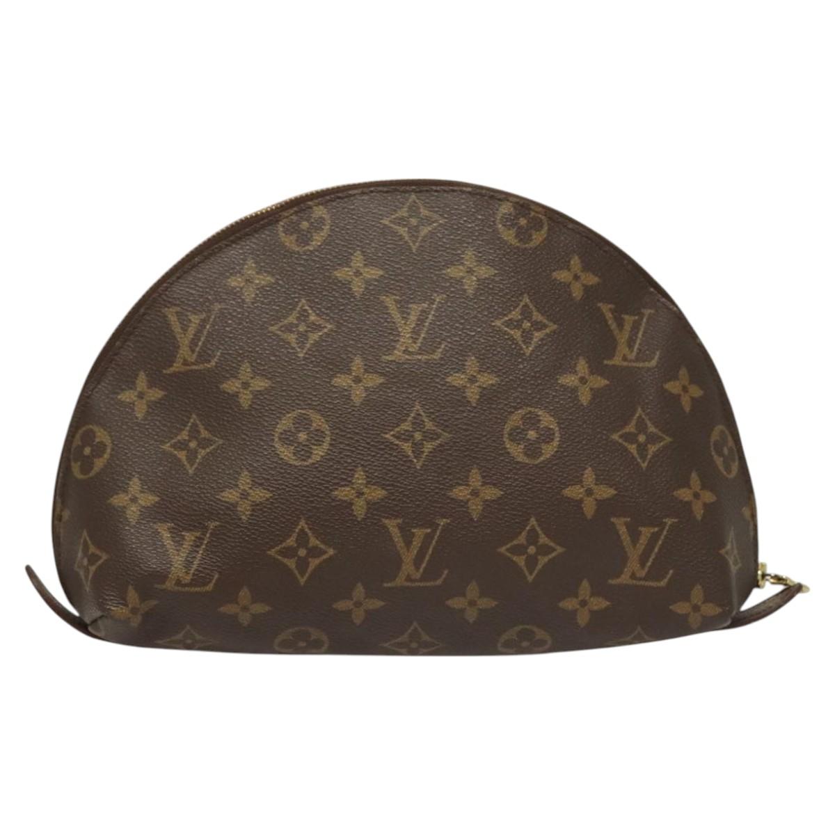 LOUIS VUITTON Monogram Trousse Demi Ronde Cosmetic Pouch M47520 LV Auth am8318