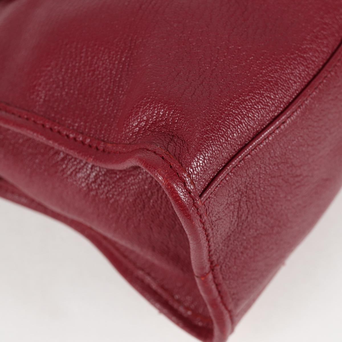 BALENCIAGA Classic Metallic Edge City S Bag Leather Red Gold 432831 Auth am8323M
