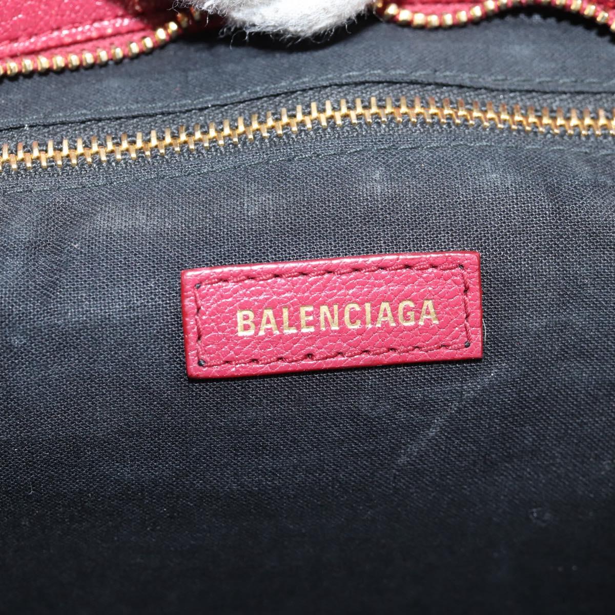 BALENCIAGA Classic Metallic Edge City S Bag Leather Red Gold 432831 Auth am8323M