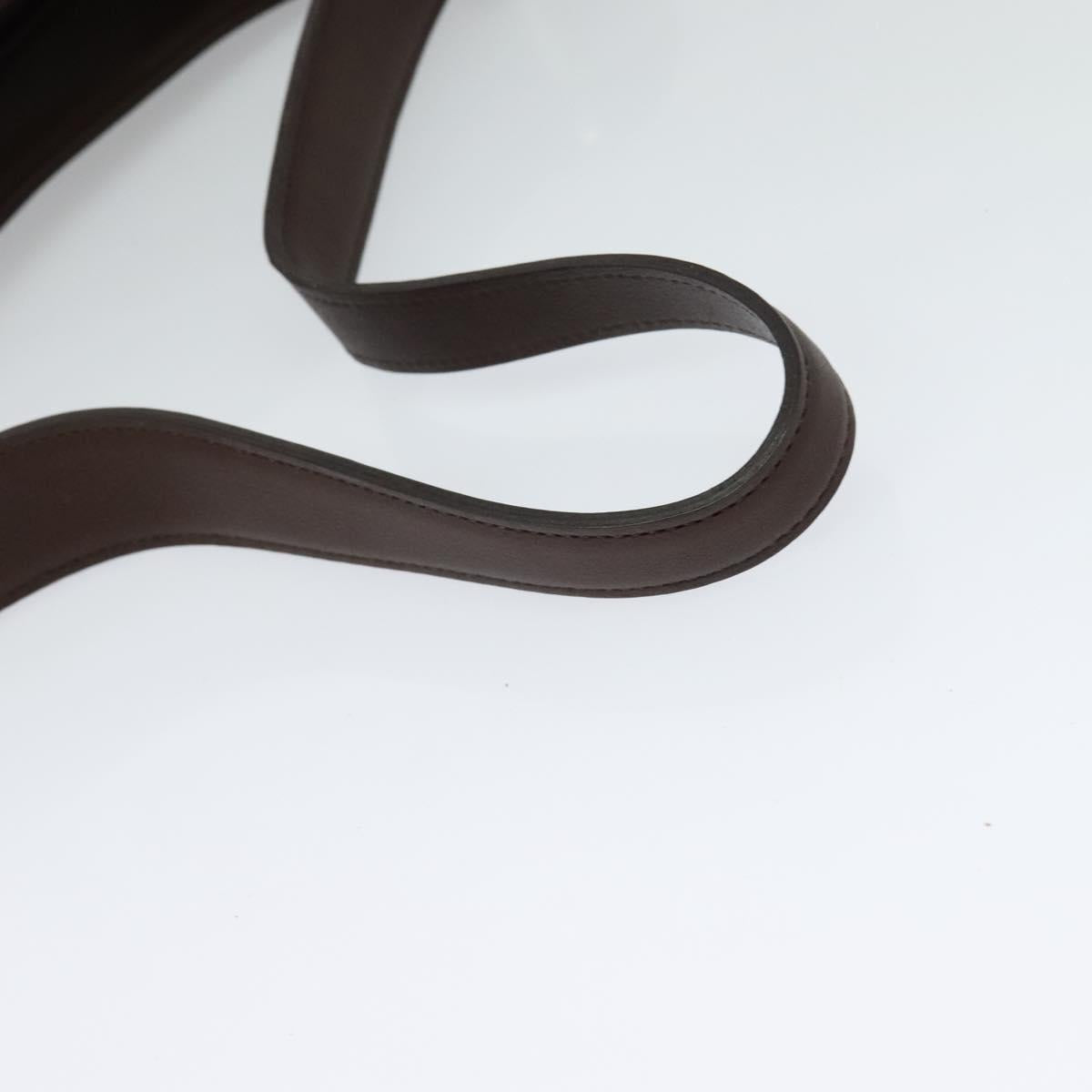 Coach Shoulder Bag Leather Brown Silver Auth am8338