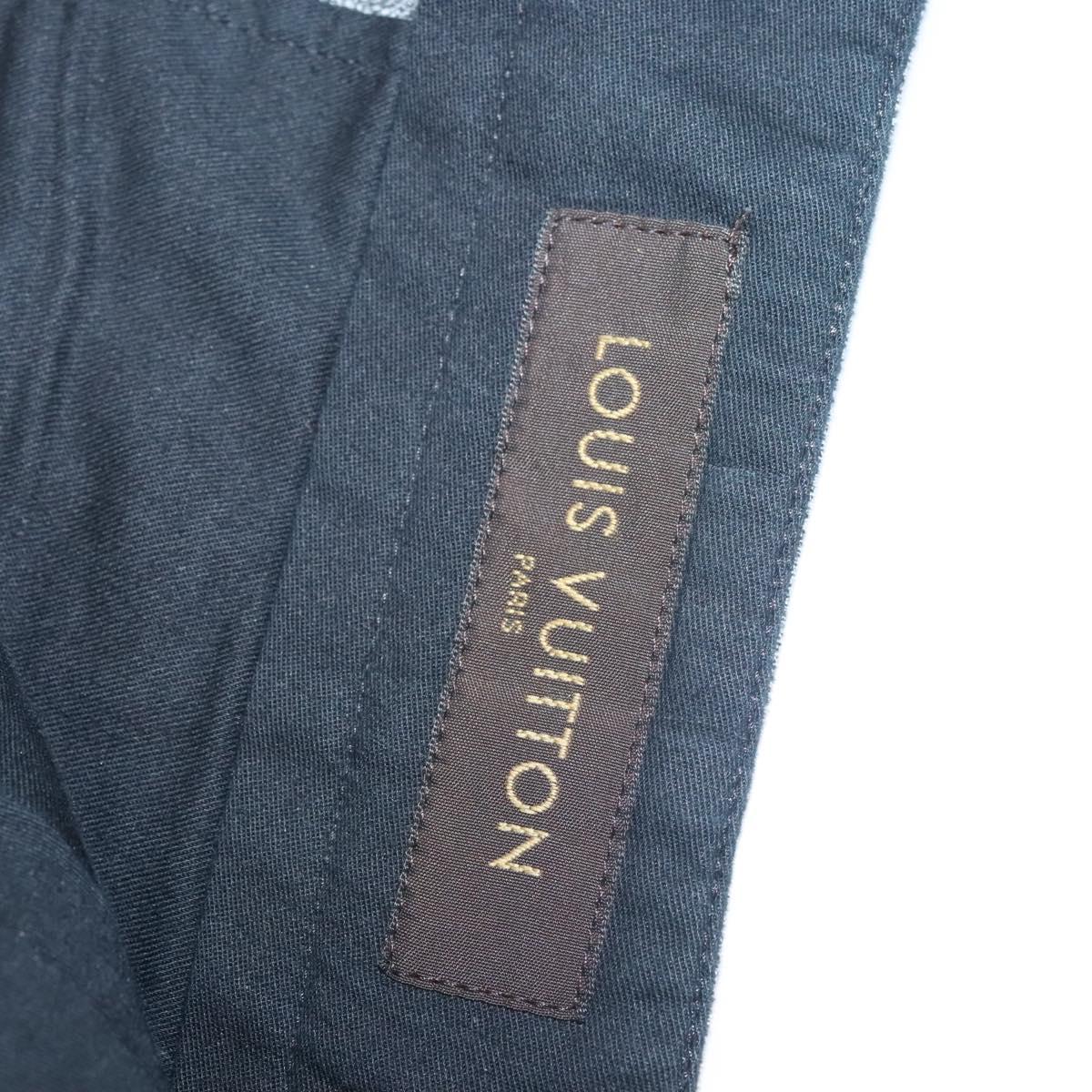 LOUIS VUITTON Bottoms Pants Cotton Gray LV Auth am8342