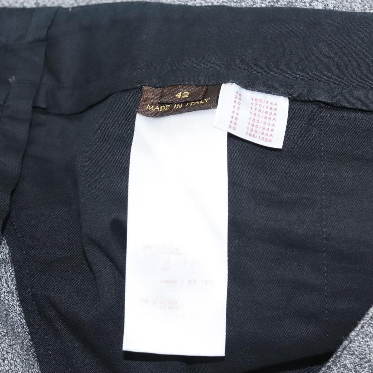 LOUIS VUITTON Bottoms Pants Cotton Gray LV Auth am8342