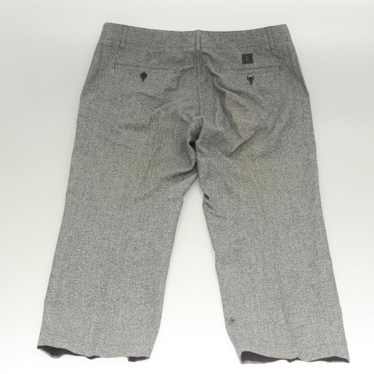 LOUIS VUITTON Bottoms Pants Cotton Gray LV Auth am8342