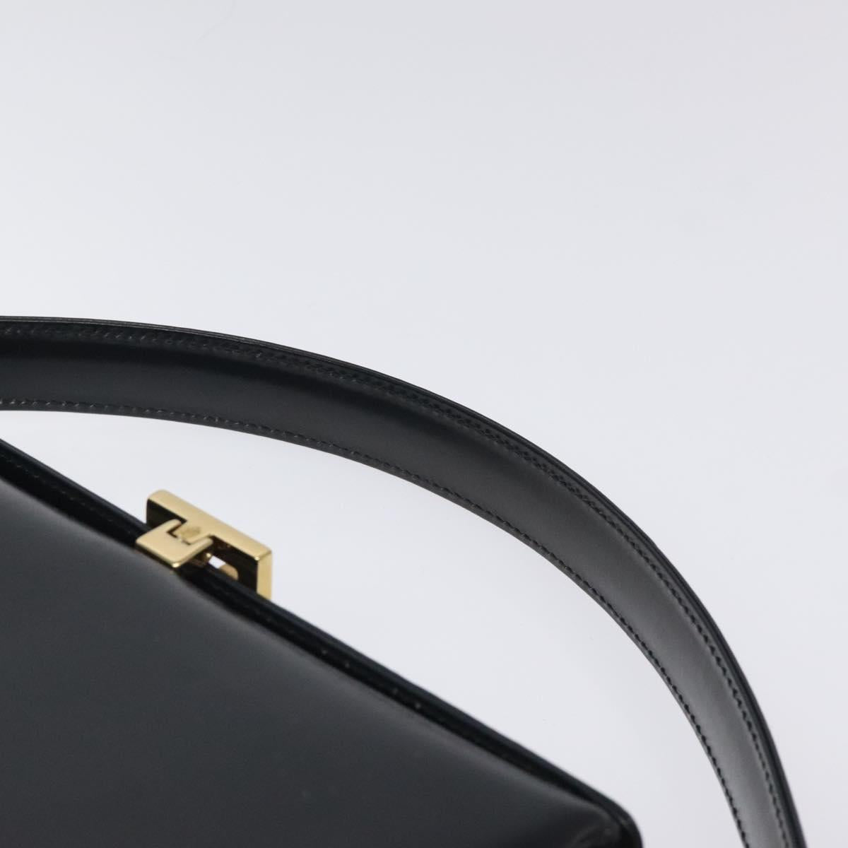 GUCCI Hand Bag Leather Navy Gold 000 1448 1269 Auth am8346