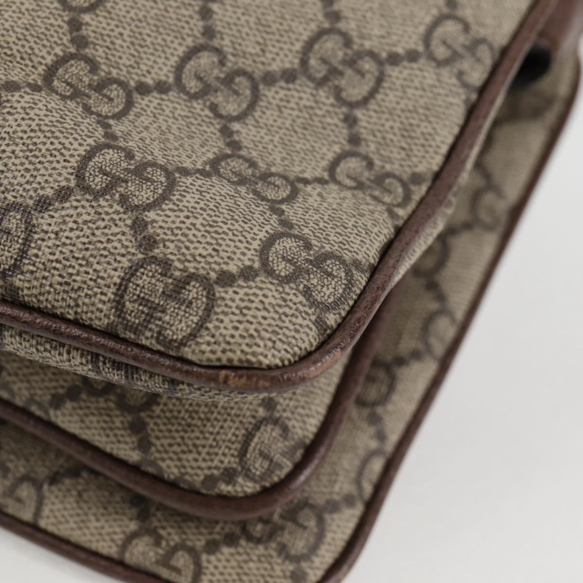GUCCI GG Supreme Web Sherry Line Shoulder Bag PVC Beige Gold 523354 Auth am8347A