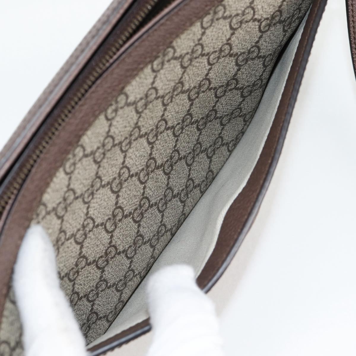 GUCCI GG Supreme Web Sherry Line Shoulder Bag PVC Beige Gold 523354 Auth am8347A