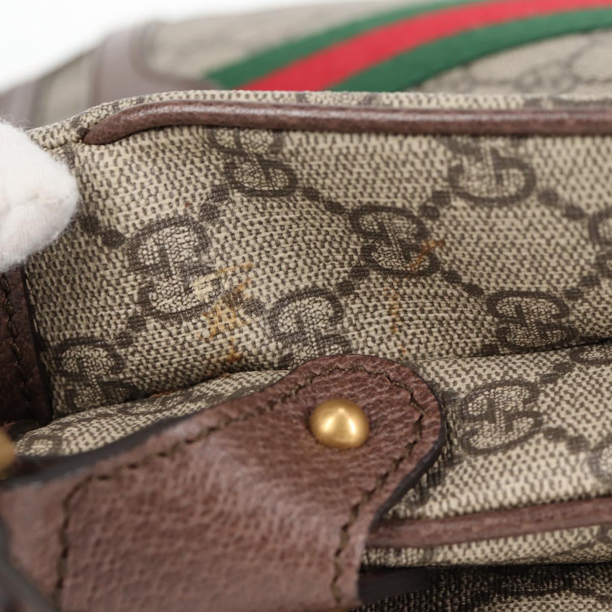 GUCCI GG Supreme Web Sherry Line Shoulder Bag PVC Beige Gold 523354 Auth am8347A