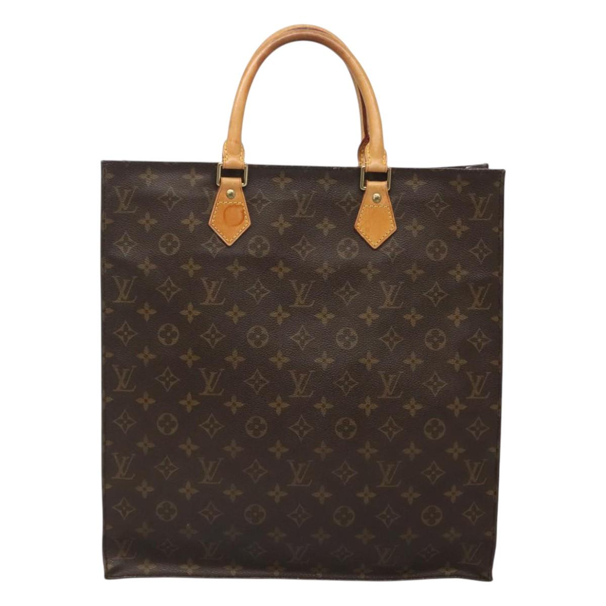 LOUIS VUITTON Monogram Sac Plat Hand Bag M51140 LV Auth am8350