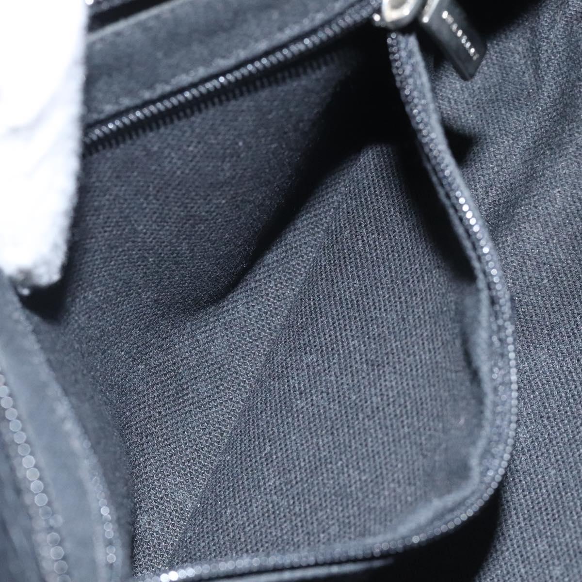 BURBERRY Shoulder Bag Leather Black Silver Auth am8354