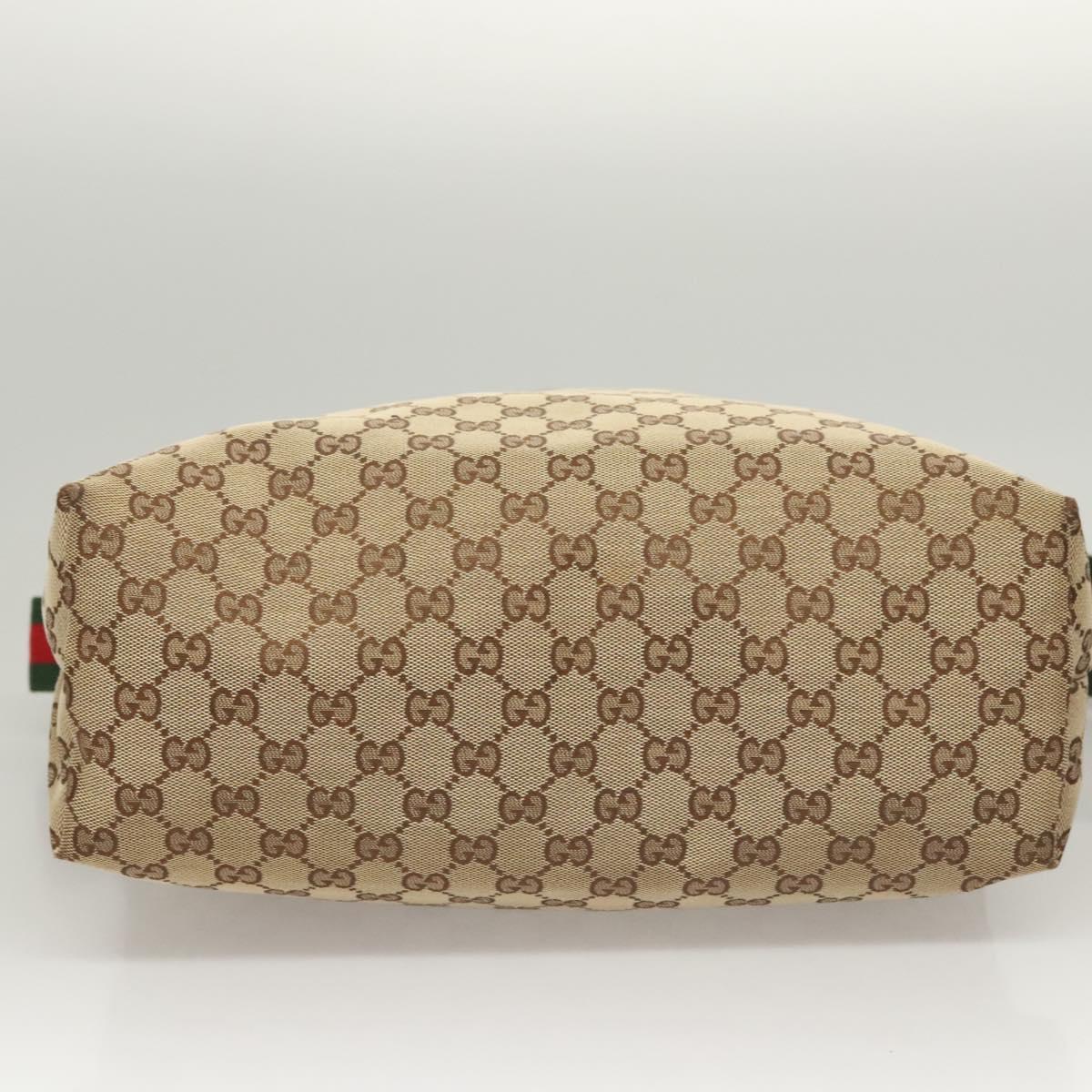 GUCCI GG Canvas Web Sherry Line Shoulder Bag Beige Green Red 189751 Auth am8390