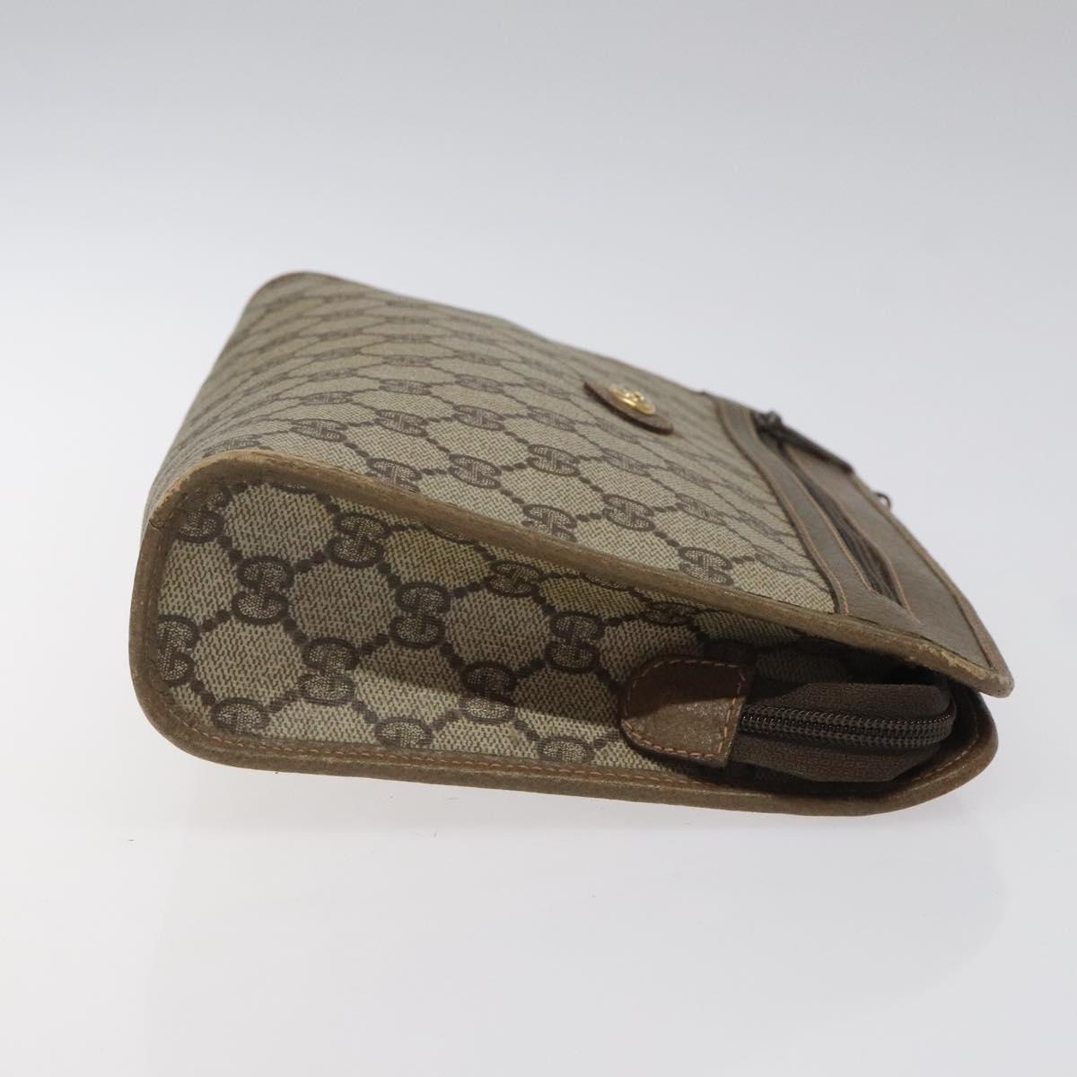 GUCCI GG Plus Supreme Clutch Bag PVC Beige 97 01 037 Auth am8392