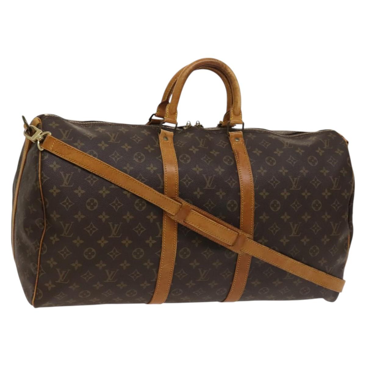 LOUIS VUITTON Monogram Keepall Bandouliere 55 Boston Bag M41414 LV Auth am8414
