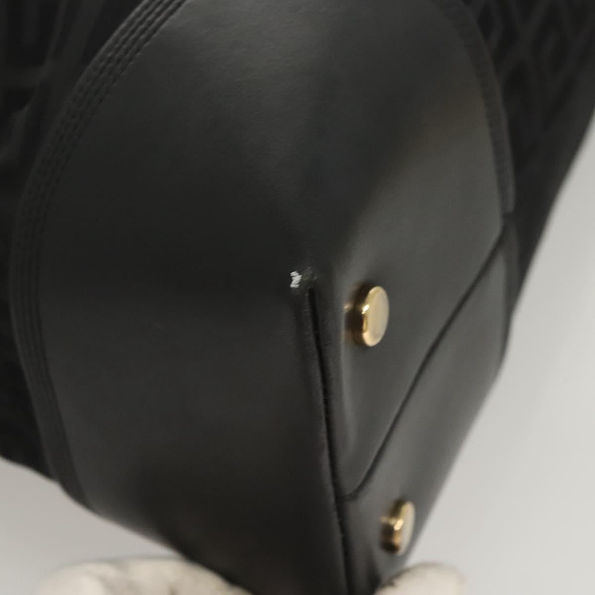 GIVENCHY Tote Bag Canvas Black Gold Auth am8454