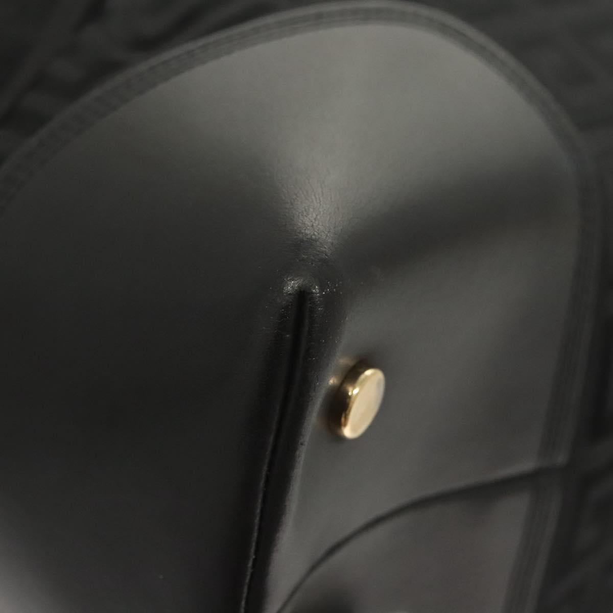 GIVENCHY Tote Bag Canvas Black Gold Auth am8454