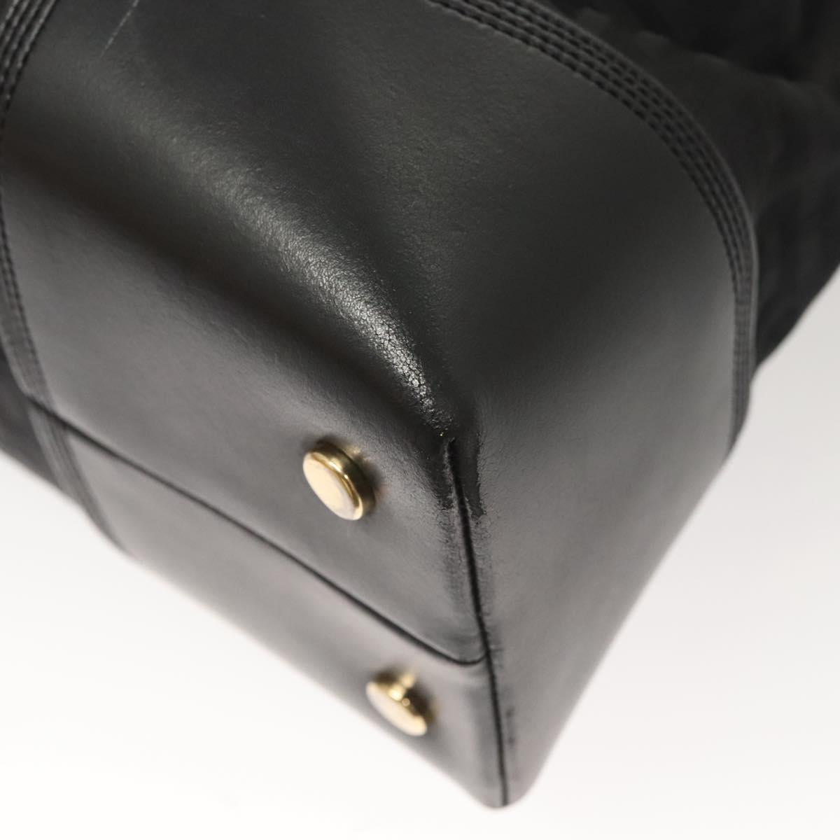 GIVENCHY Tote Bag Canvas Black Gold Auth am8454