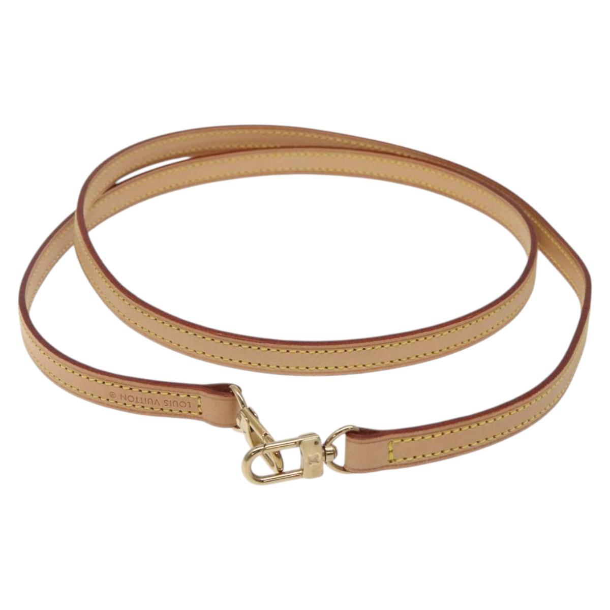 LOUIS VUITTON Shoulder Strap Leather 44.5"" Beige LV Auth am8457