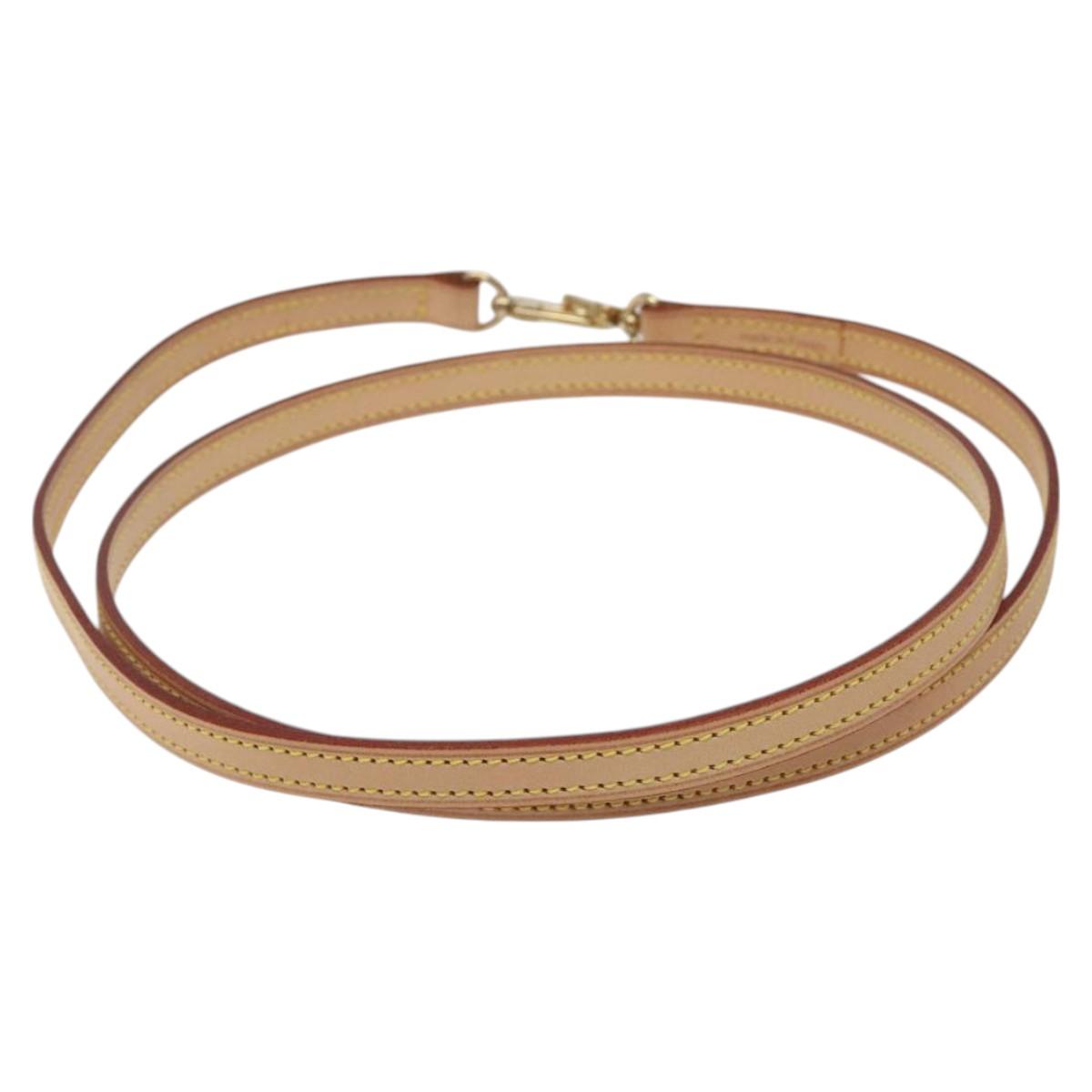 LOUIS VUITTON Shoulder Strap Leather 44.5"" Beige LV Auth am8457
