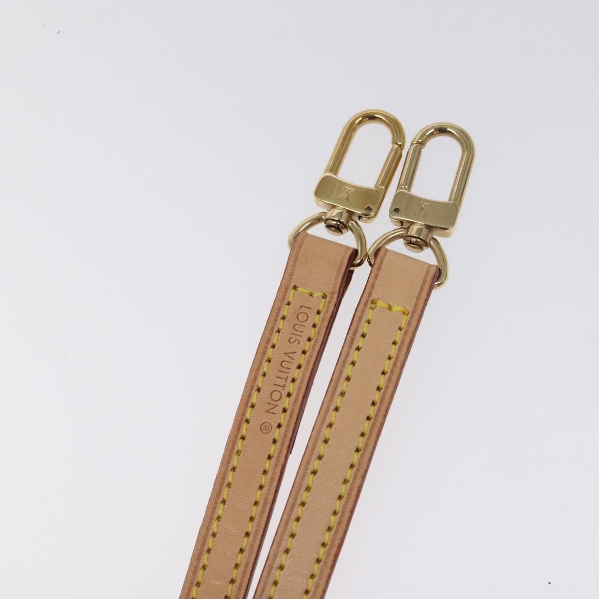 LOUIS VUITTON Shoulder Strap Leather 44.5"" Beige LV Auth am8457