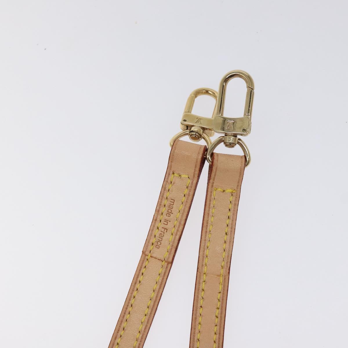 LOUIS VUITTON Shoulder Strap Leather 44.5"" Beige LV Auth am8457