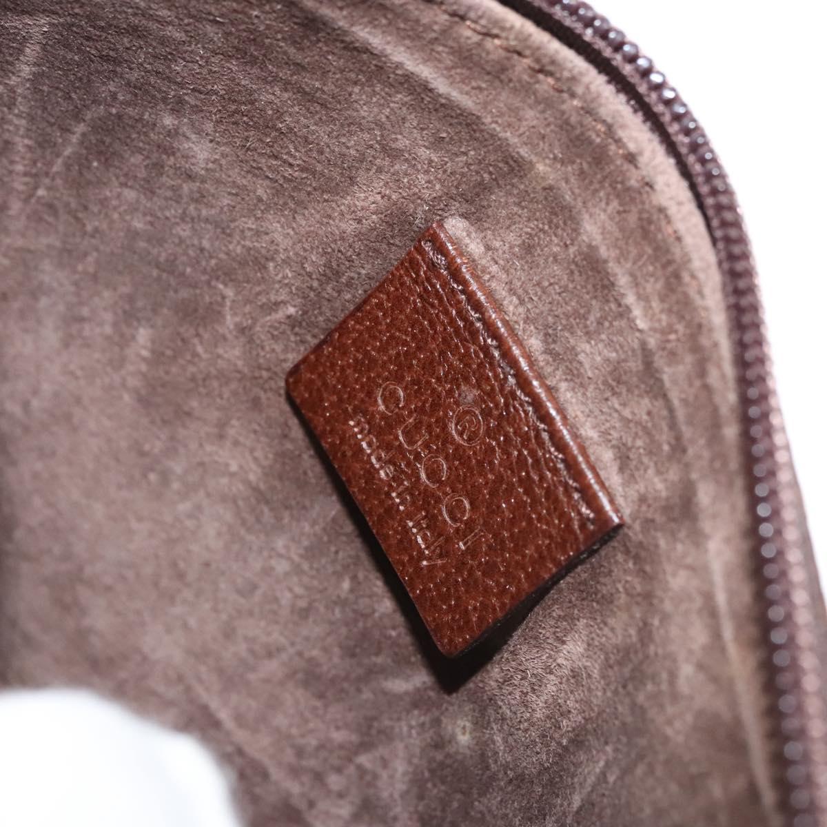 GUCCI Bamboo Shoulder Bag Leather Brown Gold 001 1880 Auth am8464