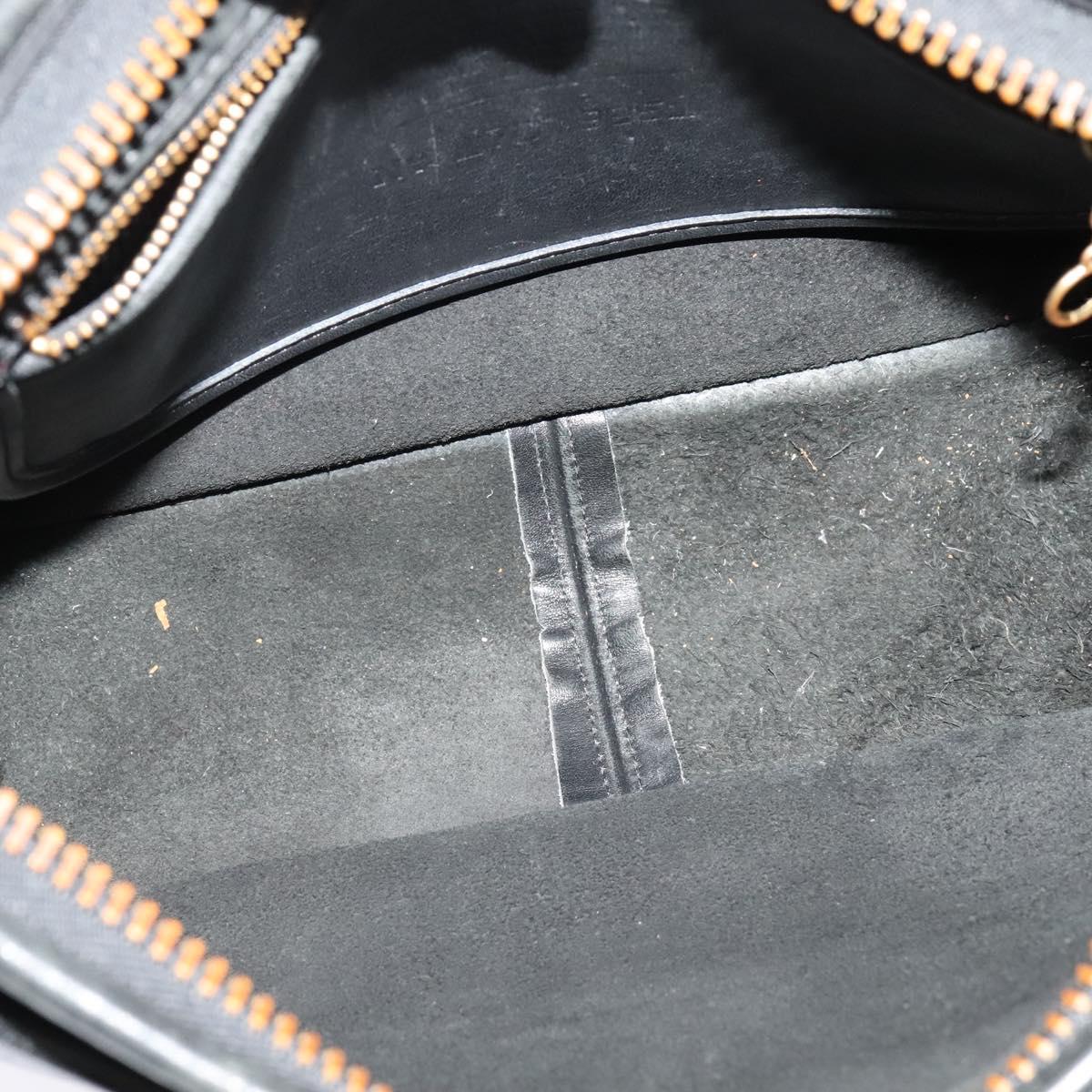 Coach Shoulder Bag Leather Black Gold Auth am8476