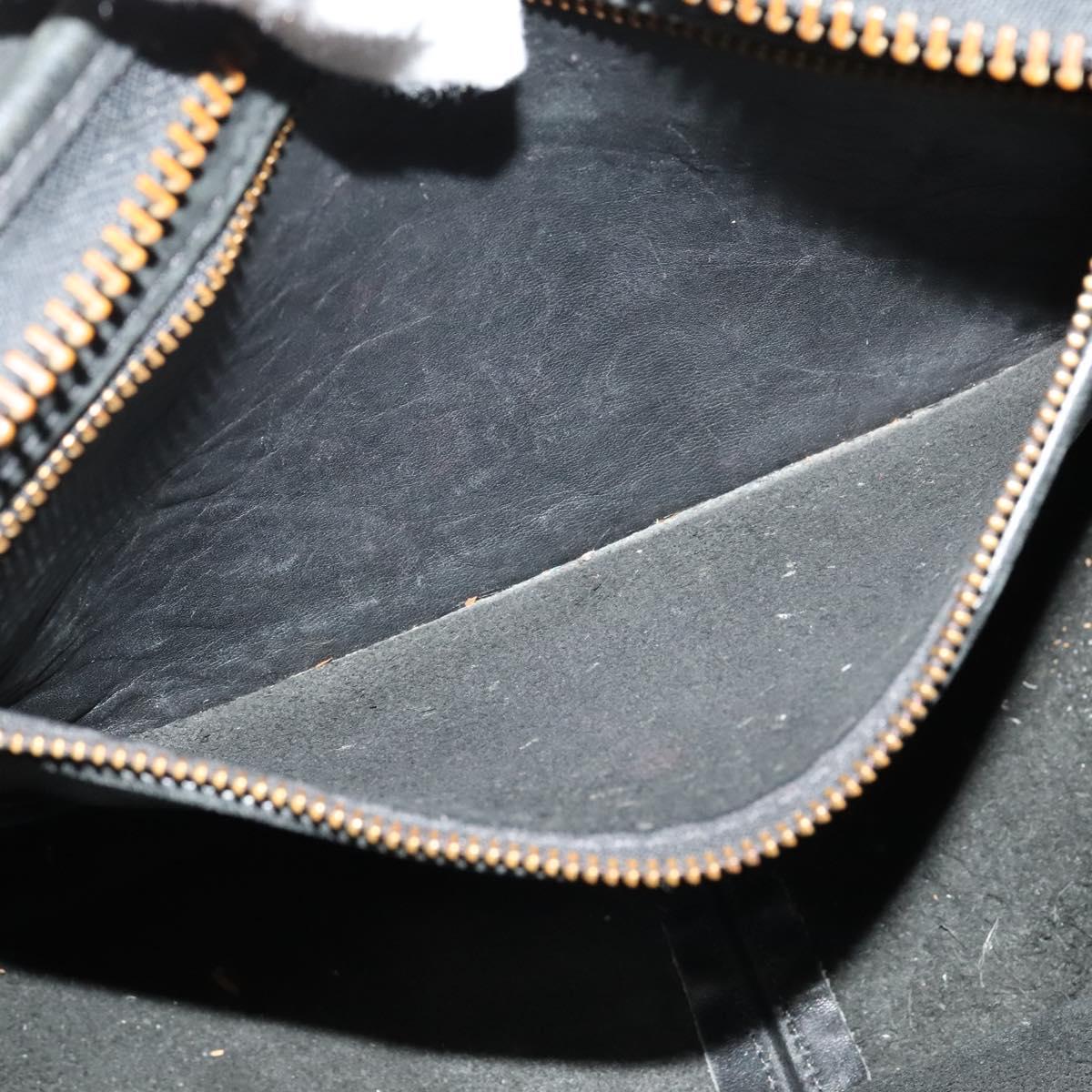 Coach Shoulder Bag Leather Black Gold Auth am8476