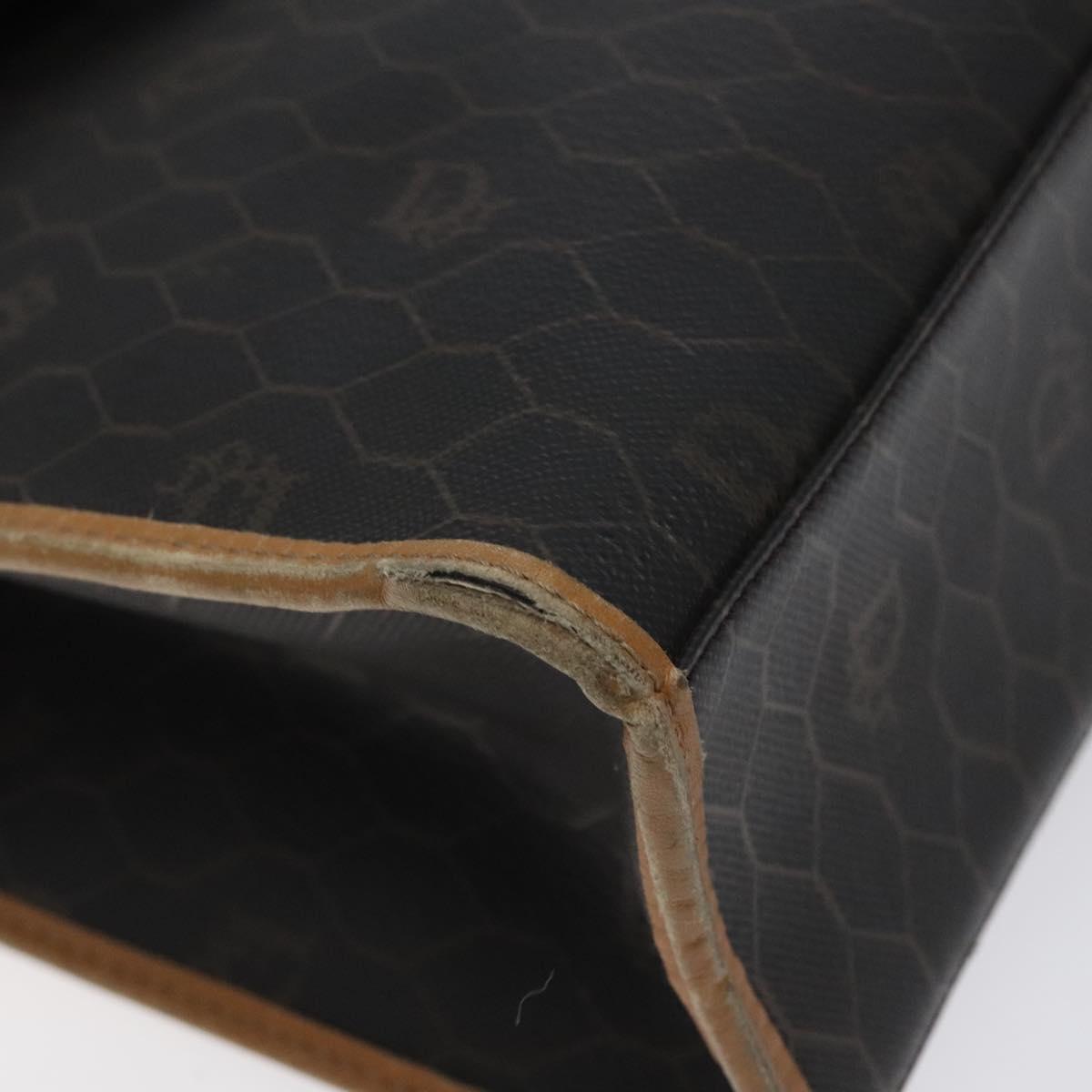 Christian Dior Honeycomb Canvas Hand Bag PVC Black Auth am8488