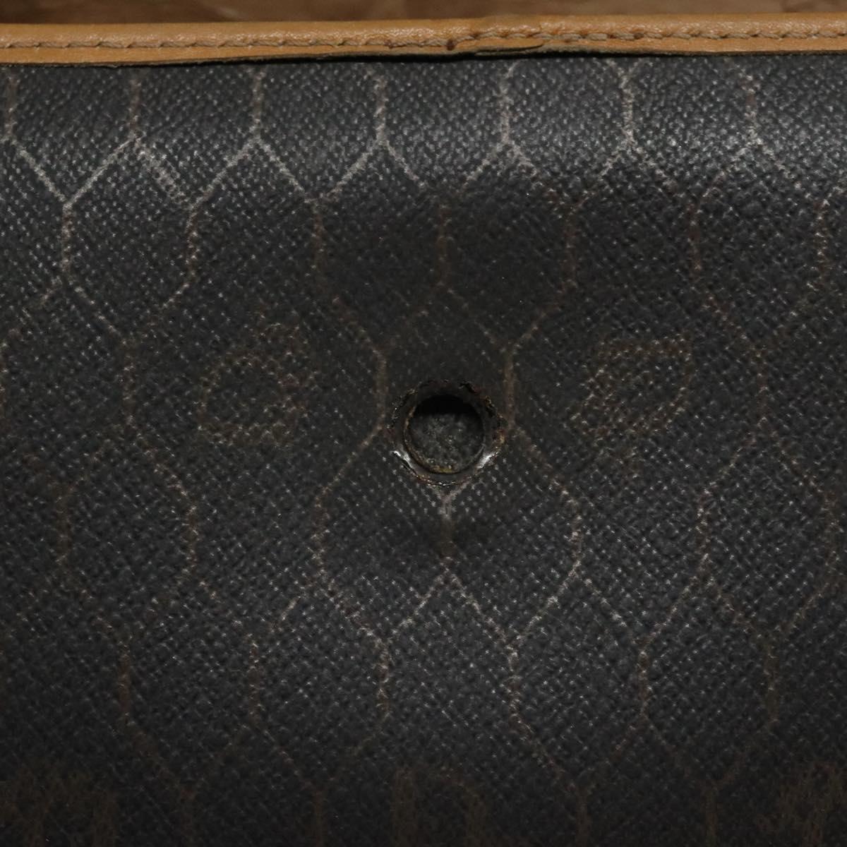 Christian Dior Honeycomb Canvas Hand Bag PVC Black Auth am8488