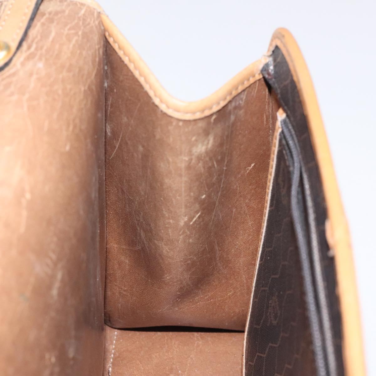 Christian Dior Honeycomb Canvas Hand Bag PVC Black Auth am8488