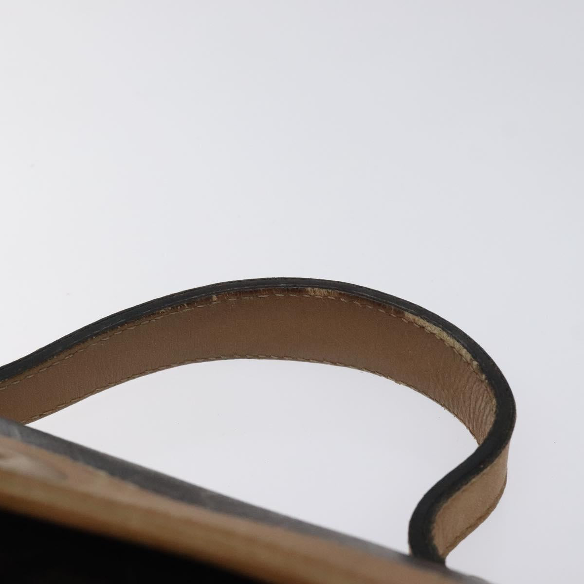 Christian Dior Honeycomb Canvas Hand Bag PVC Black Auth am8488