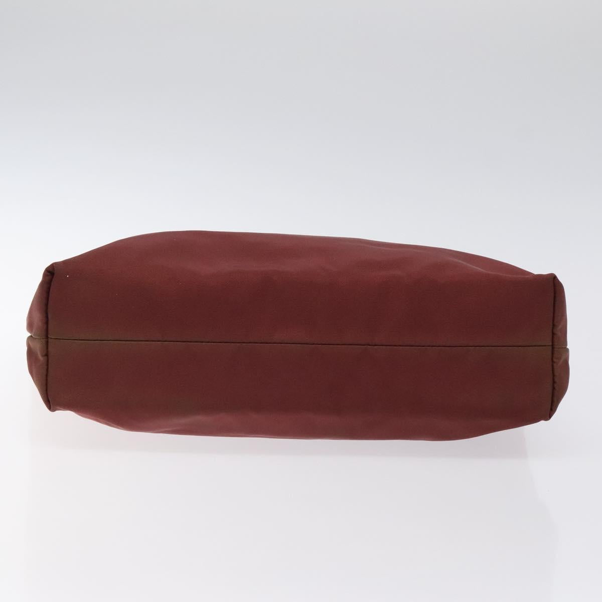 PRADA Hand Bag Nylon Red Auth am8492