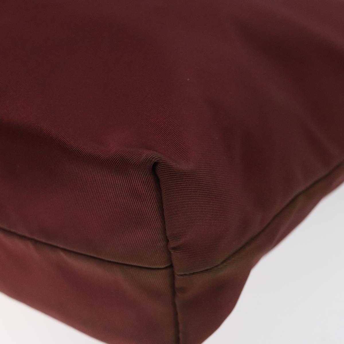 PRADA Hand Bag Nylon Red Auth am8492