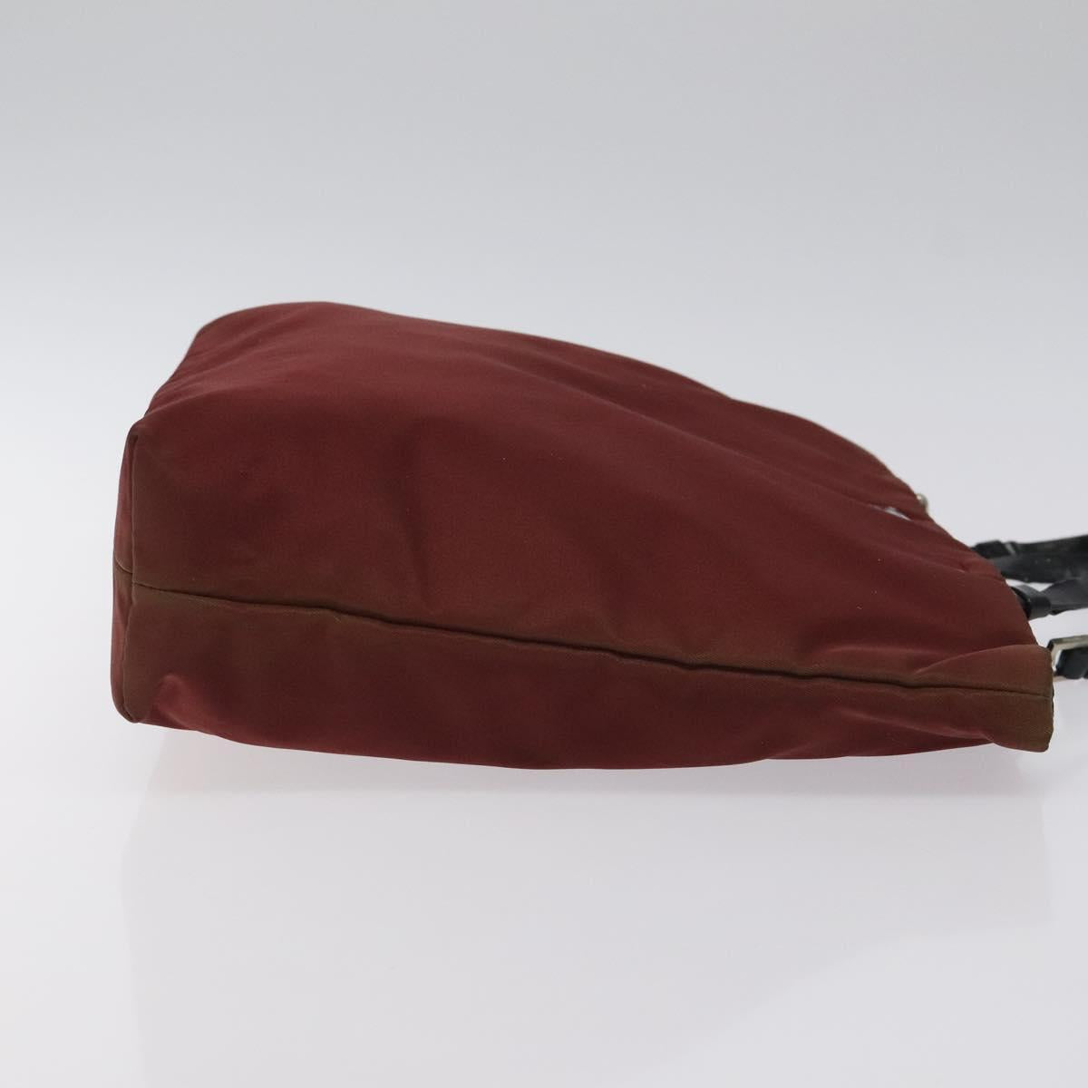 PRADA Hand Bag Nylon Red Auth am8492