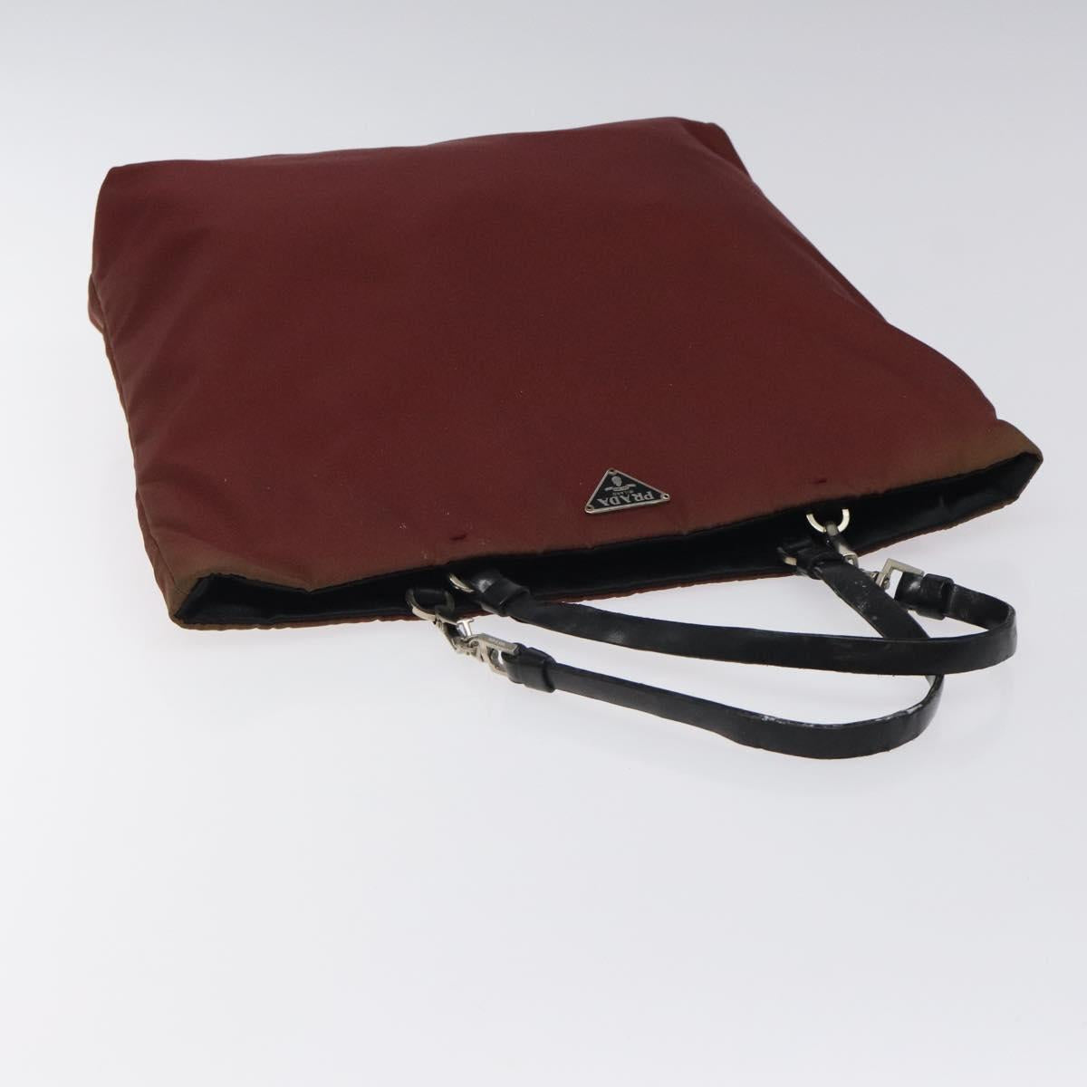 PRADA Hand Bag Nylon Red Auth am8492