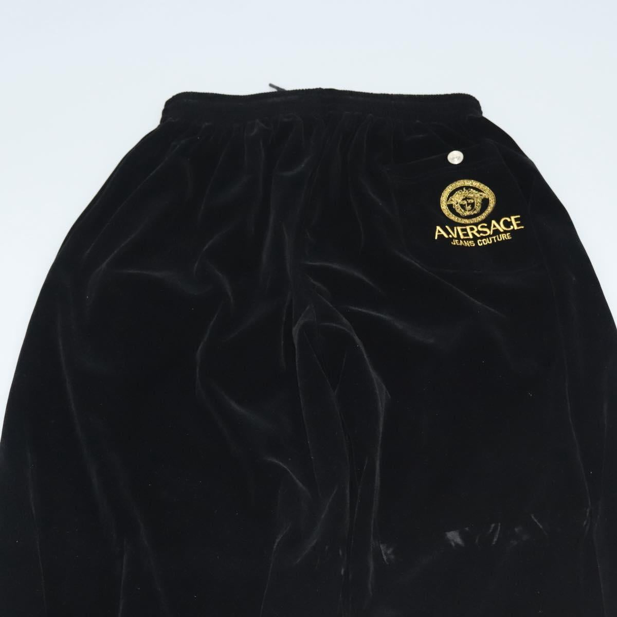 VERSACE Bottoms Velor Black Auth am8496